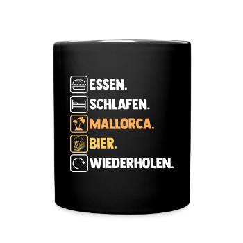 Bier Party Urlaub Mallorca - Tasse einfarbig - Schwarz - Vorne