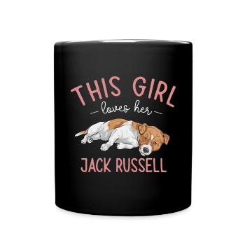 Jack Russell Terrier - Tasse einfarbig - Schwarz - Vorne