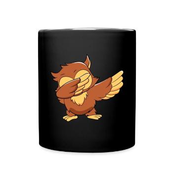 Funyy Dabbing Owl Owlet Bird Lover Ornithologist - Full Colour Mug - black - Front