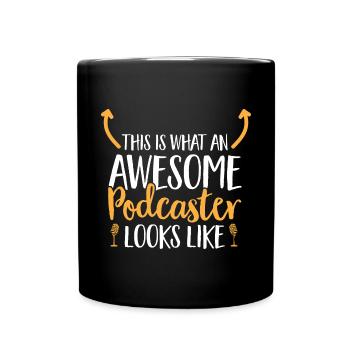 Podcaster Podcast - Full Colour Mug - black - Front