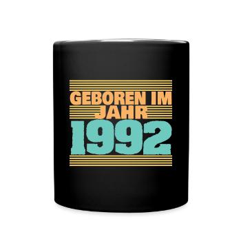 Jahr 1992 - Tasse einfarbig - Schwarz - Vorne
