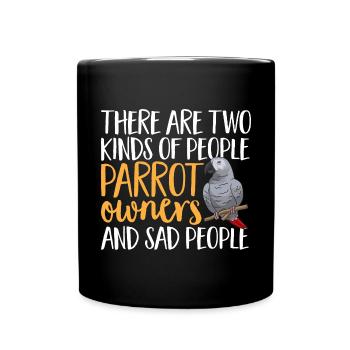 Graupapagei African Grey Parrot Papagei - Full Colour Mug - black - Front