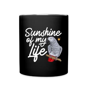 Graupapagei African Grey Parrot Papagei - Tasse einfarbig - Schwarz - Vorne