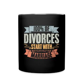 Les divorces vintage commencent par un divorce de mariage - Mug uni - noir - Devant