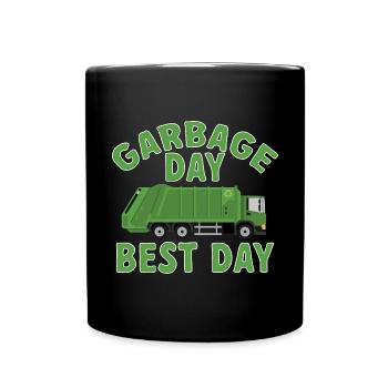 Garbage trucks, garbage day, garbage collection - Full Colour Mug - black - Front