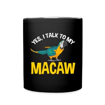 Ara à poitrine jaune Perroquet bleu et ara jaune - Mug uni - noir - Devant
