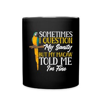 Gelbbrustara Papagei Blue And Yellow Macaw - Tasse einfarbig - Schwarz - Vorne
