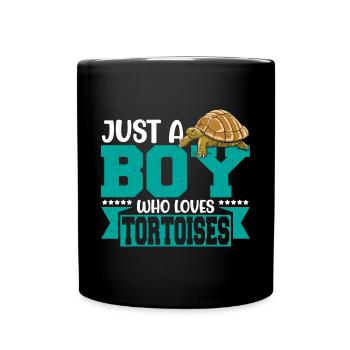 Men Reptile Turtle Lover Just A Boy Who Loves Tort - Full Colour Mug - black - Front