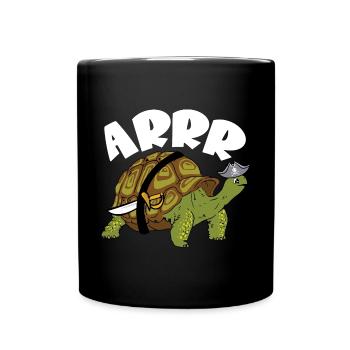 Arrr Pirate Tortue Tortue Reptile Enfants - Mug uni - noir - Devant