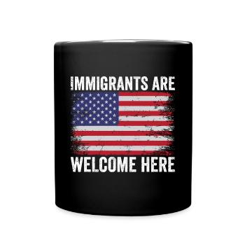 Les immigrants sont les bienvenus Les amoureux de l’immigration - Mug uni - noir - Devant
