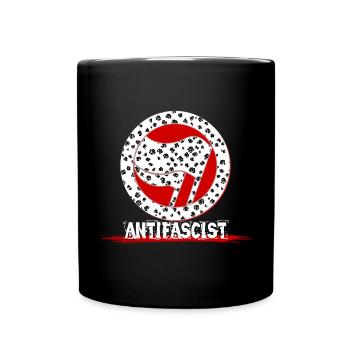 Antifaschistische Blumen Antifa Alerta - Tasse einfarbig - Schwarz - Vorne