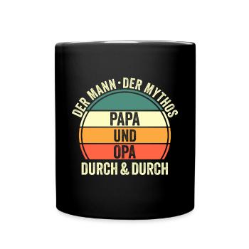 Vater Großvater Papa Opa - Tasse einfarbig - Schwarz - Vorne
