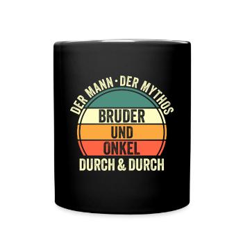 Bruder und Onkel - Tasse einfarbig - Schwarz - Vorne