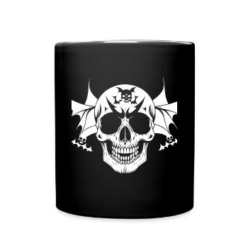 Horror Schädel Schädel Kunst Schädel Gothic Heavy Metal - Tasse einfarbig - Schwarz - Vorne