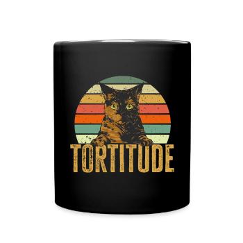 Schildpatt Katze Tortoiseshell Cat Tortie - Tasse einfarbig - Schwarz - Vorne