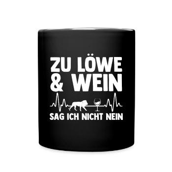 Löwe Löwen - Tasse einfarbig - Schwarz - Vorne