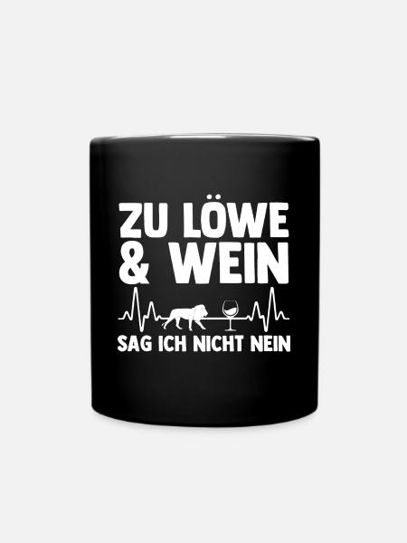 Löwe Löwen - Tasse einfarbig - Schwarz