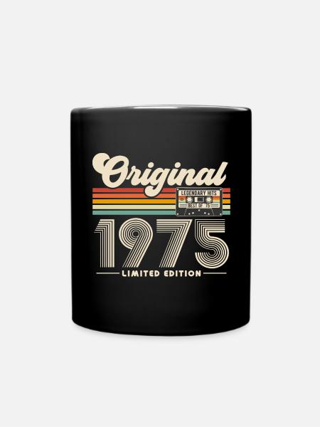 1975 Jahrgang Retro Vintage Geburtstag Geschenk - Ensfarvet krus - sort