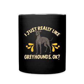 Italienischer Windspiel Windhund Hunde - Tasse einfarbig - Schwarz - Vorne