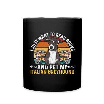 Lévrier italien Greyhound Chiens - Mug uni - noir - Devant