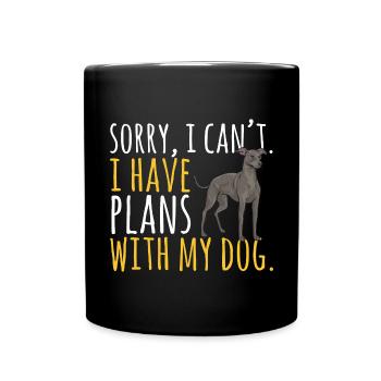 Italienischer Windspiel Windhund Hunde - Tasse einfarbig - Schwarz - Vorne