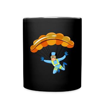 Paragliding Illustration - Full Colour Mug - black - Front