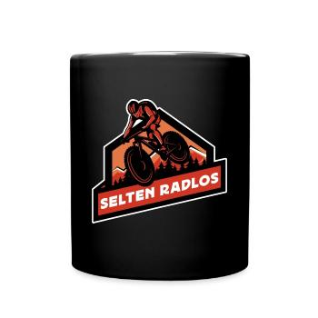 Coole Fahrrad und Mountainbike Geschenke MTB - Tasse einfarbig - Schwarz - Vorne
