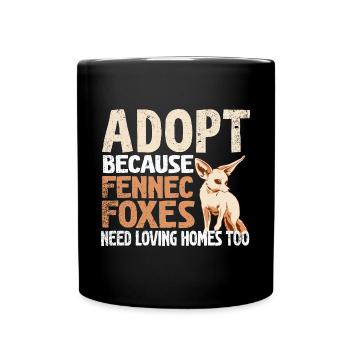 Adoptiere Fennec Füchse Liebevolle Häuser Fennec - Tasse einfarbig - Schwarz - Vorne