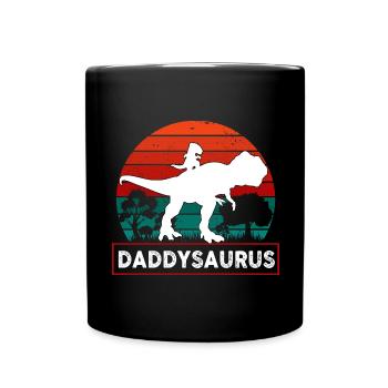 Daddy Dinosaur Daddysaurus - Full Colour Mug - black - Front