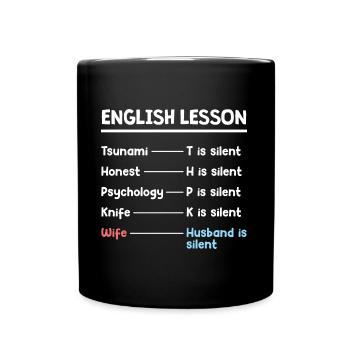 Fête des pères Conception de mari - Mug uni - noir - Devant