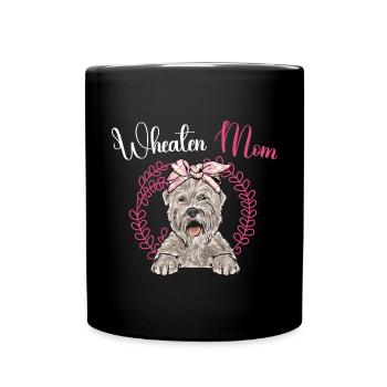 Irish Soft Coated Wheaten Terrier - Tasse einfarbig - Schwarz - Vorne
