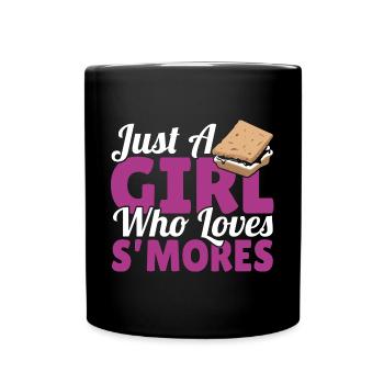 Femmes juste une fille qui aime Smores Marshmallow Cam - Mug uni - noir - Devant