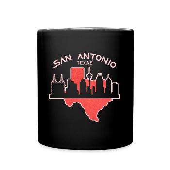 San Antonio Texas Kartendesign für stolze San - Tasse einfarbig - Schwarz - Vorne