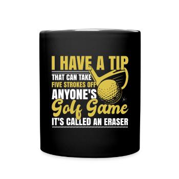 Lustiger Golfspieler Golfer - Tasse einfarbig - Schwarz - Vorne