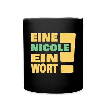 Vorname Nicole - Tasse einfarbig - Schwarz - Vorne