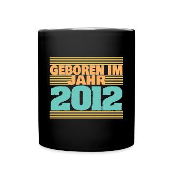 Jahrgang 2012 - Tasse einfarbig - Schwarz - Vorne