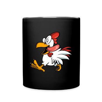 Funny hypnotized chicken - Full Colour Mug - black - Front