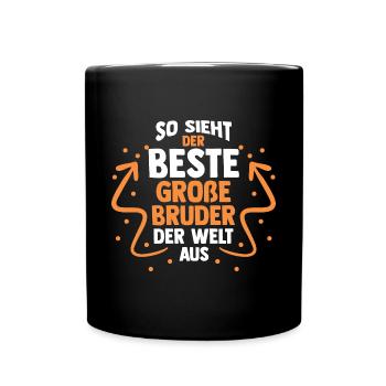 Geschwister Brüder Bruder - Tasse einfarbig - Schwarz - Vorne
