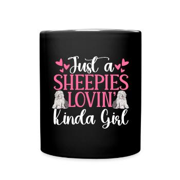 Old English Sheepdog Sheepie Bobtail - Full Colour Mug - black - Front