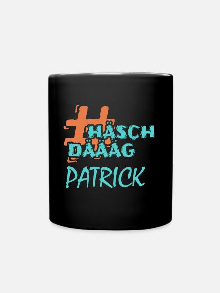 Geschenkidee Patrick - Tasse einfarbig - Schwarz