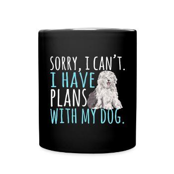 Old English Sheepdog Sheepie Bobtail - Full Colour Mug - black - Front