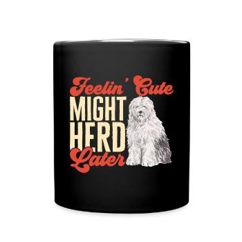 Old English Sheepdog Sheepie Bobtail - Full Colour Mug - black - Front
