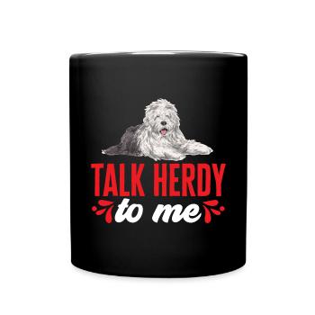 Vieux chien de berger anglais Sheepie Bobtail - Mug uni - noir - Devant