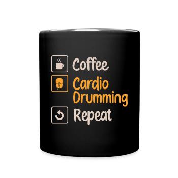 Cardio Drumming Gym Fitness Class Workout - Full Colour Mug - black - Front
