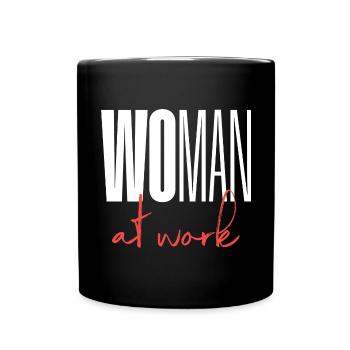 Woman at work - Tasse einfarbig - Schwarz - Vorne