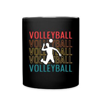 Retro Volleyball Men Spiker Vintage - Full Colour Mug - black - Front