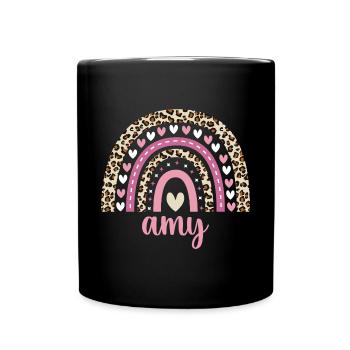 Amy Regenbogen Name Geburtstag Amy - Tasse einfarbig - Schwarz - Vorne