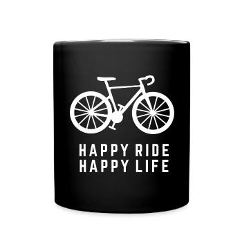 Bonne balade avec les dictons de vélo - Mug uni - noir - Devant