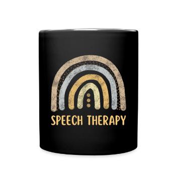 Speech Therapy Rainbow - Full Colour Mug - black - Front