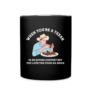Food Love in Texas Design für stolze Texaner - Tasse einfarbig - Schwarz - Vorne